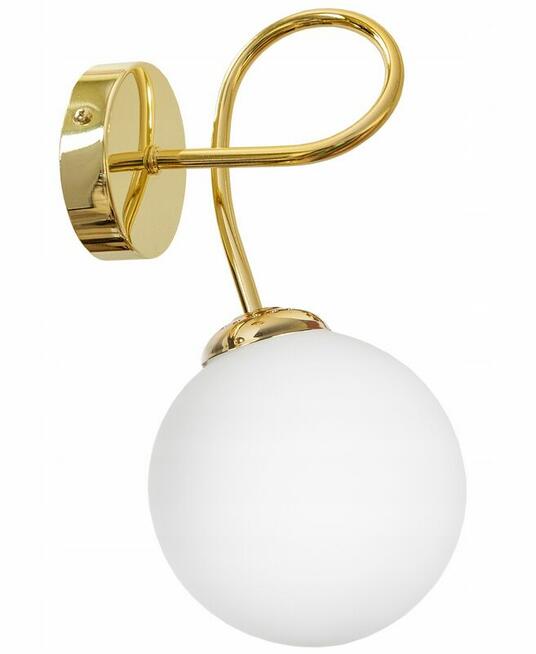 KINKIET ŚCIENNY SZKLANA KULA LOFT Lampa złota gold