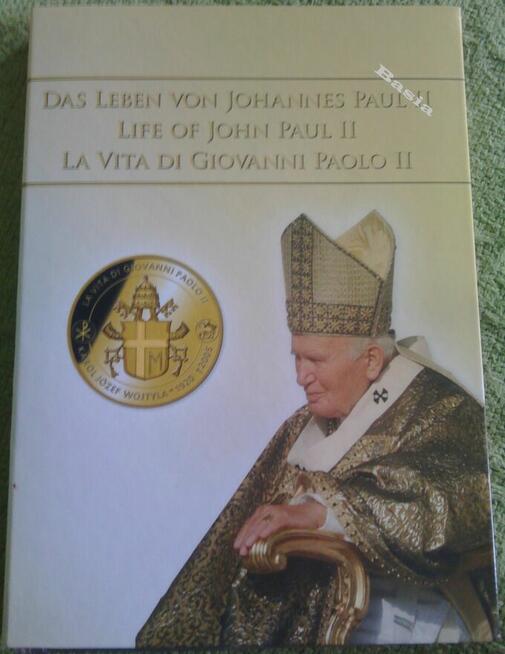 Album Monety Jan Paweł II ZŁOTO Zestaw Święty Herb Papieski