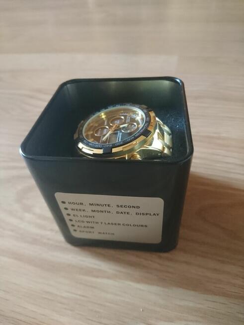 Quamer zegarek stalowy ciężki bogaty