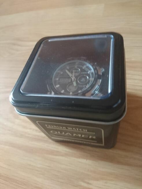 Quamer zegarek stalowy ciężki bogaty