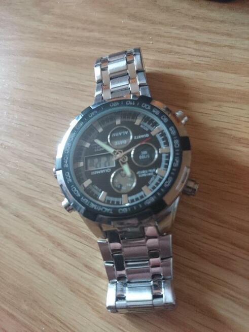 Quamer zegarek stalowy ciężki bogaty