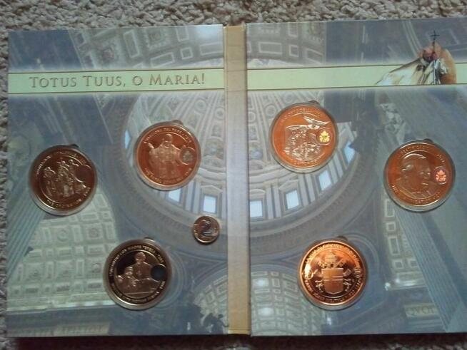 Album Monety Jan Paweł II ZŁOTO Zestaw Święty Herb Papieski