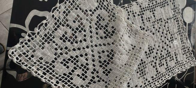 Sztrykowana zazdroska firanka obrus orginał gratis wysyłka