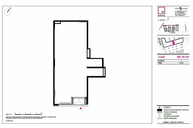 Lokal użytkowy Kolejowa 19 Dzielnica 98 mkw od czerwca 2024