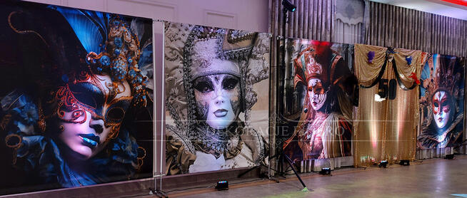 DEKORACJA TEMATYCZNA maski weneckie, pióra, venice party