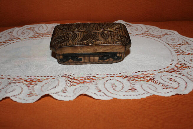 Drewniane pudełko Cepelia PRL