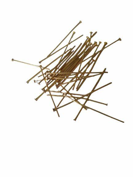 Druciki do łączenia kryształków. Dł. 3.5 cm, kolor złoto.