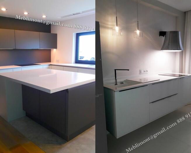 Skręcanie, montaż mebli kuchennych. Wymiana/docinanie blatów