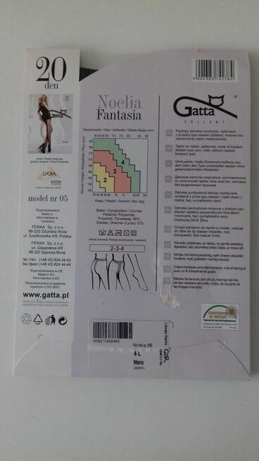 Rajstopy damskie, czarne, „Gatta Noelia” 4-L