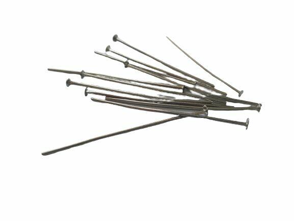 Druciki do łączenia kryształków. Dł. 3.5 cm.Kolor chrom. Kom