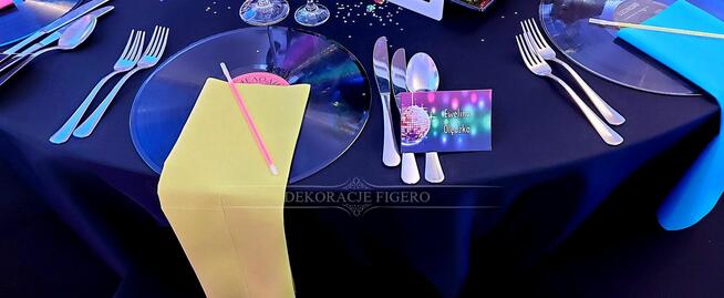 DEKORACJE TEMATYCZNA DISCO lata 70/80 kule lustrzane, płyty