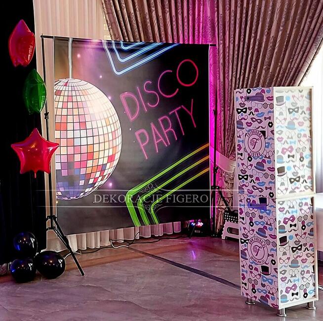 DEKORACJE TEMATYCZNA DISCO lata 70/80 kule lustrzane, płyty