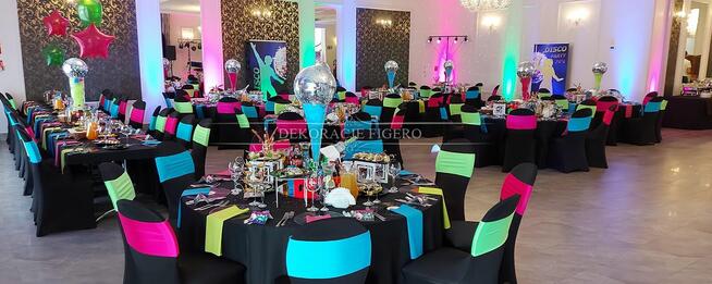 DEKORACJE TEMATYCZNA DISCO lata 70/80 kule lustrzane, płyty