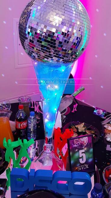 DEKORACJE TEMATYCZNA DISCO lata 70/80 kule lustrzane, płyty