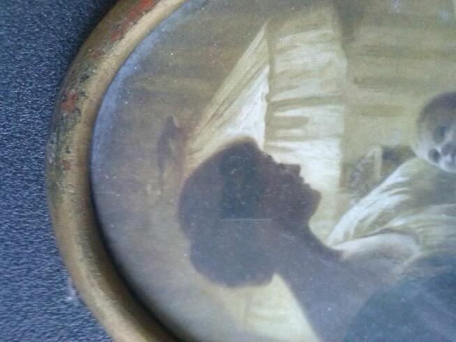 Stary owalny obrazek, 120 zł.