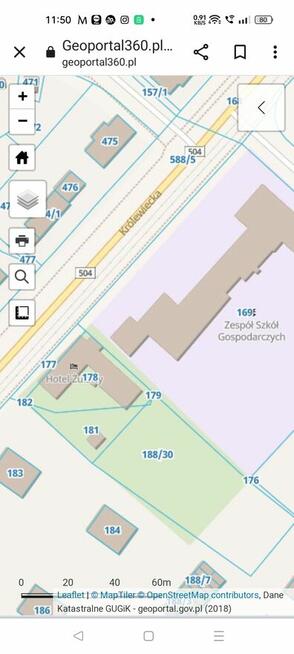 Działka budowlana centrum Elbląga ul Królewiecka