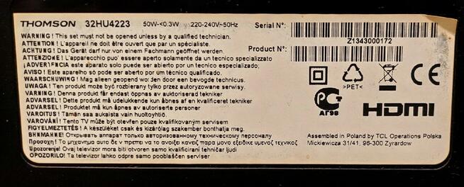 Telewizor Thomson 32 32HU4223 z pilotem