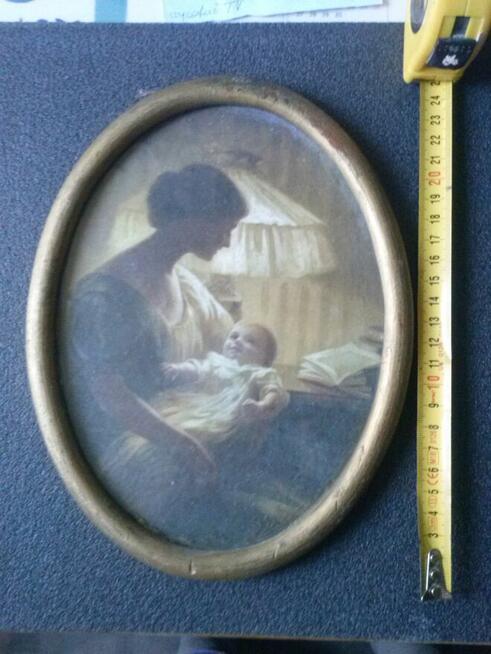 Stary owalny obrazek, 120 zł.