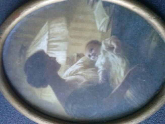 Stary owalny obrazek, 120 zł.