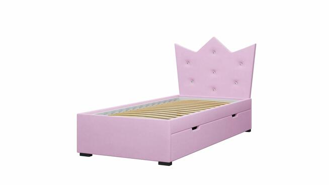 Łóżko dziecięce korona - 90x200 różowe