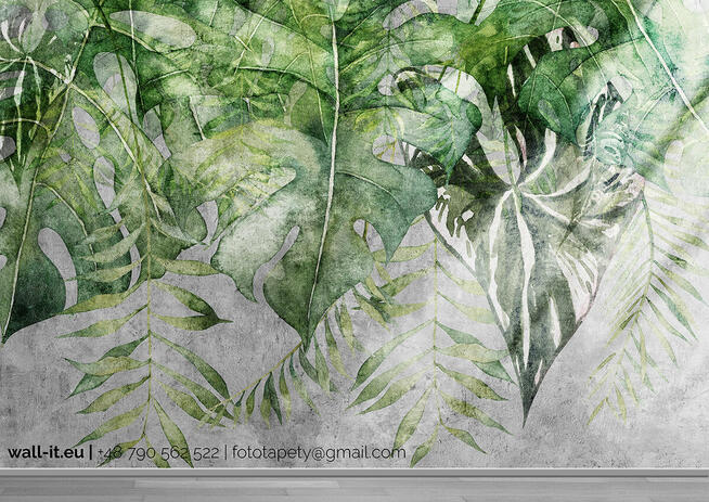 Tapeta LIŚCIE Monstery do salonu Fototapeta Drukarnia