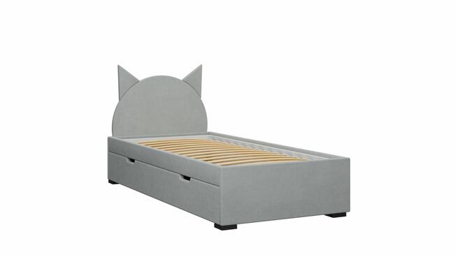 Łóżko dziecięc kotek - 90x200 szare