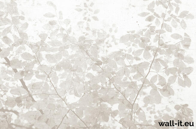 Fototapeta na ścianę przy stole TAPETA beżowa LIŚCIE