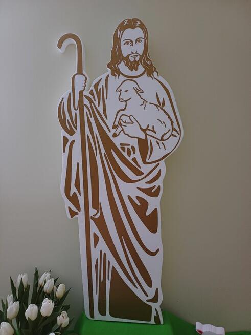 Postać Pana Jezusa pasterza dekoracja Pierwsza Komunia