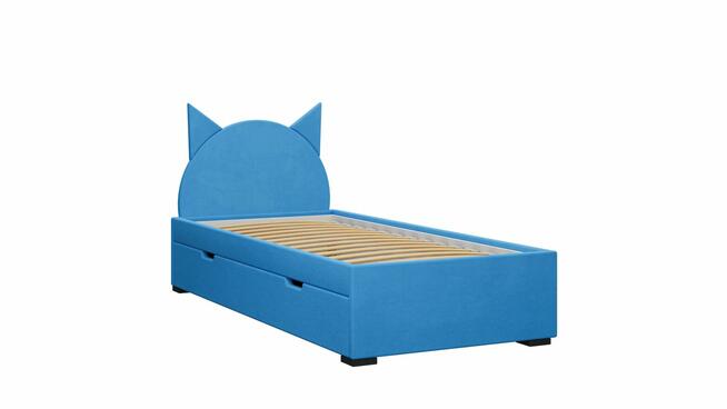 Łóżko dziecięce kotek - 90x200 niebieskie