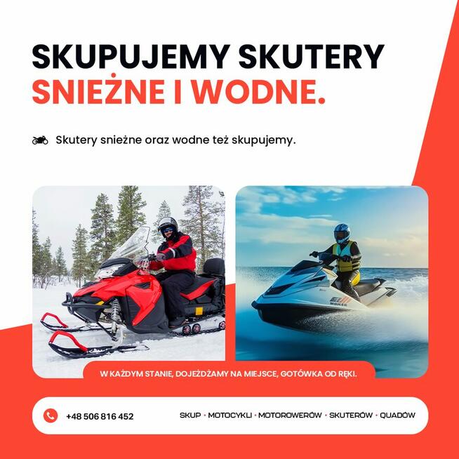 SKUP skuterów wodnych, skuterów śnieżnych! CAŁA POLSKA!