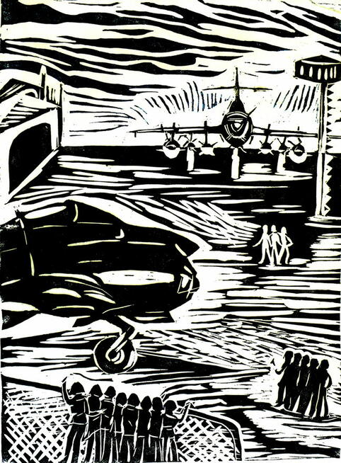 Grafiki: linoryty, rysunki, różne tematy, Renata Bulicz (W.)