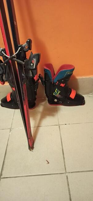 Narty zjazdowe Atomic i buty Salomon