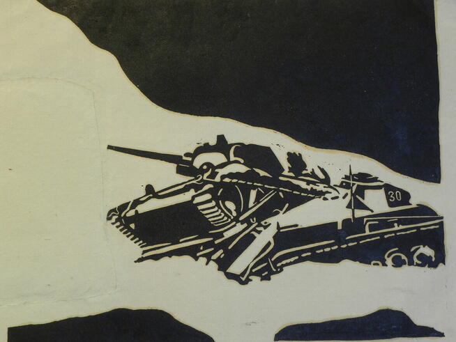 Grafiki: linoryty, rysunki, różne tematy, Renata Bulicz (W.)