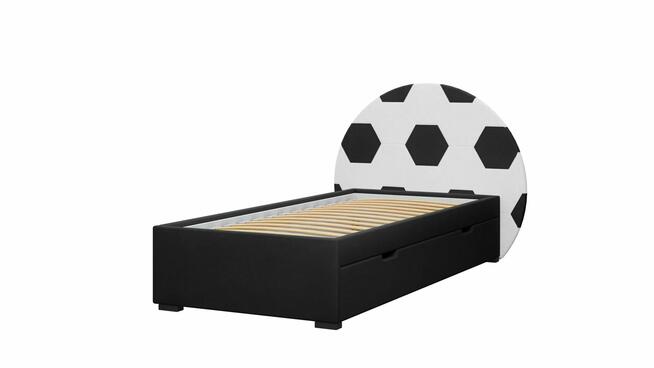 Łóżko dziecięce duża piłka - 90x200 czarny