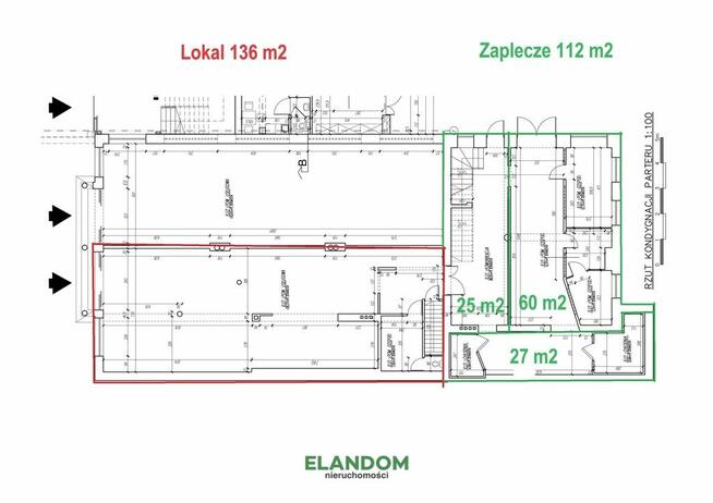 Lokal parterowy z magazynem, duży parking