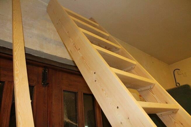 SCHODY DREWNO JEDNOBIEGOWE REGULOWANE SOSNA BARIERKA 330x90