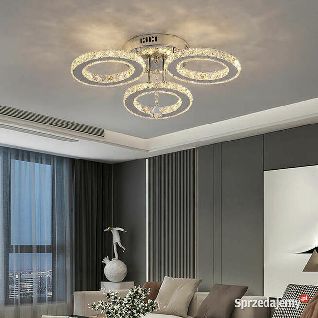 Lampa Kryształowa LED 3 Kloszowa Światło Ciepłe Żółte 3000K