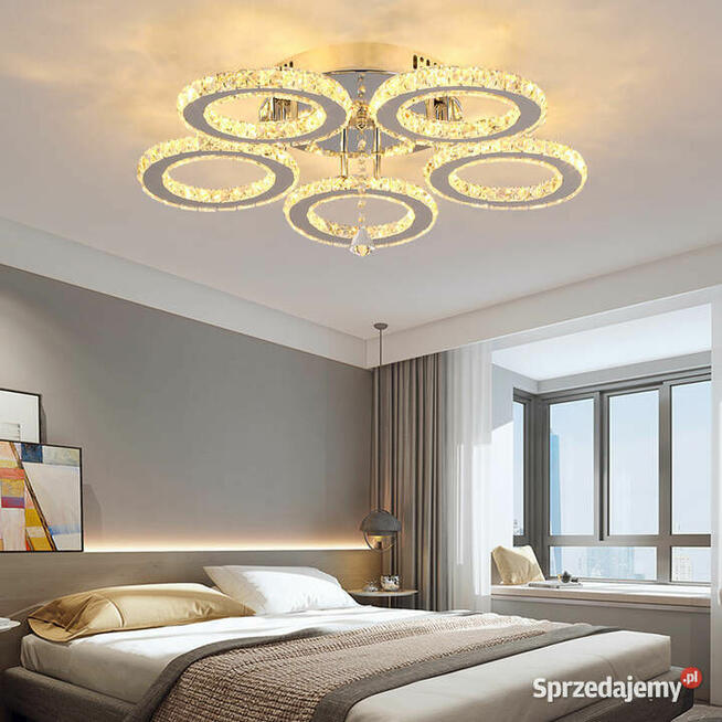 Lampa Kryształowa LED 5 Kloszowa Światło Ciepłe Żółte 3000K