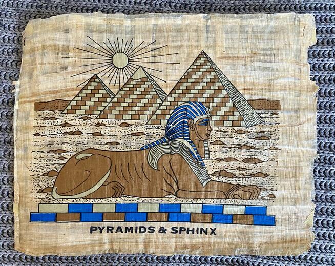 Obraz papirus Piramidy i Sfinks Egipt