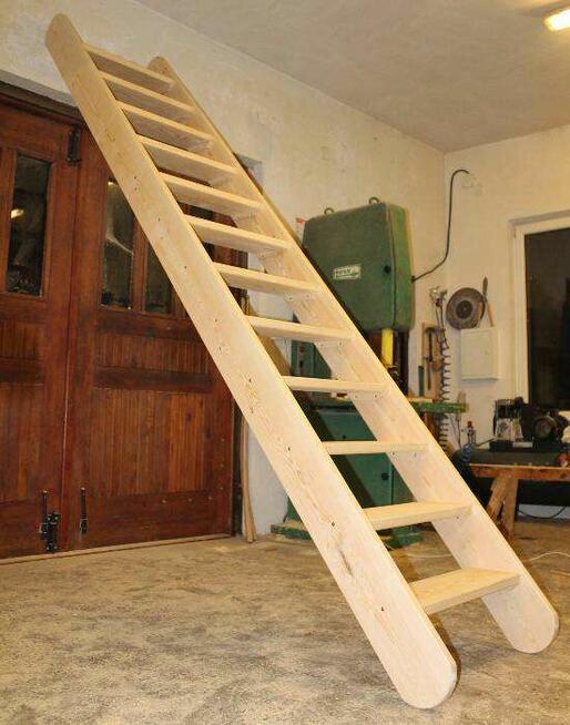 SCHODY REGULOWANE DREWNIANE SOSNOWE WEWNĘTRZNE STRYCH 360x90