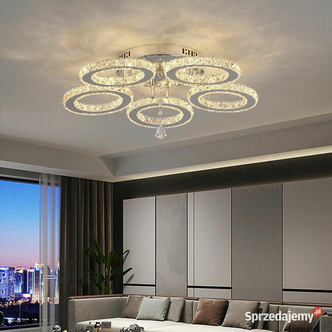 Lampa Kryształowa LED 5 Kloszowa Światło Ciepłe Żółte 3000K