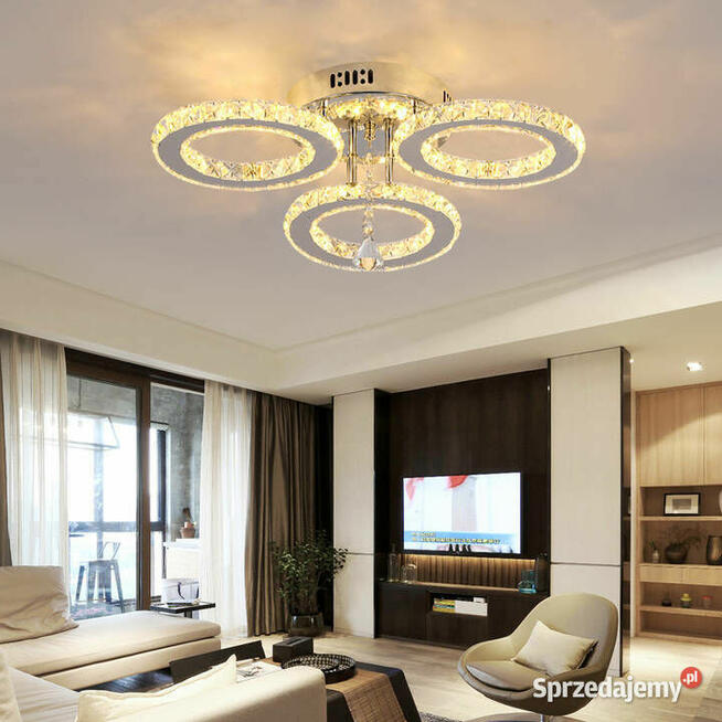 Lampa Kryształowa LED 3 Kloszowa Światło Ciepłe Żółte 3000K