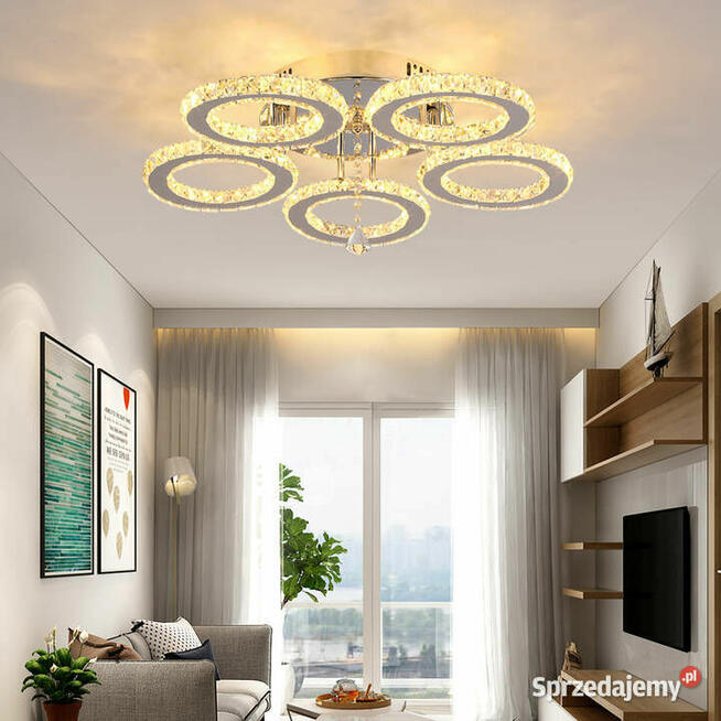 Lampa Kryształowa LED 5 Kloszowa Światło Ciepłe Żółte 3000K