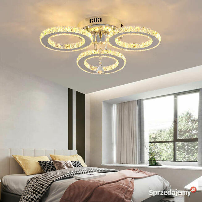 Lampa Kryształowa LED 3 Kloszowa Światło Ciepłe Żółte 3000K