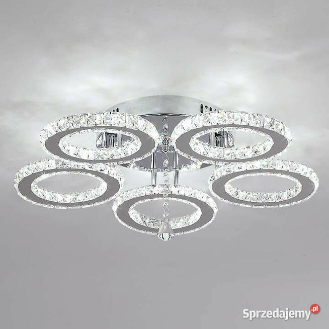 Lampa Kryształowa LED 5 Kloszowa Światło Zimne Białe 6000K