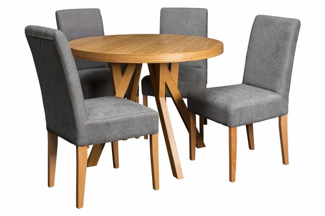 Stół okrągły dębowy loftowy LOFT-11 rozkładany.