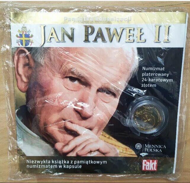Moneta Medal Książka Jan Paweł II Złoto 24 Karat CERTYFIKAT