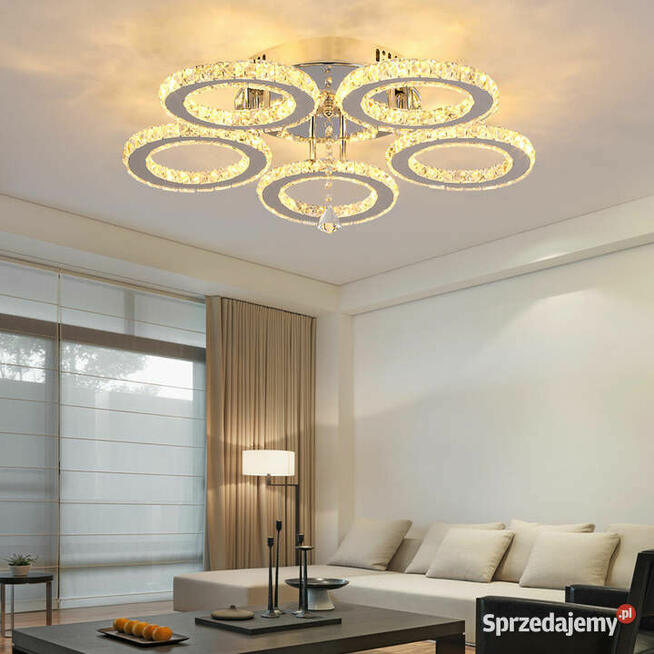 Lampa Kryształowa LED 5 Kloszowa Światło Ciepłe Żółte 3000K