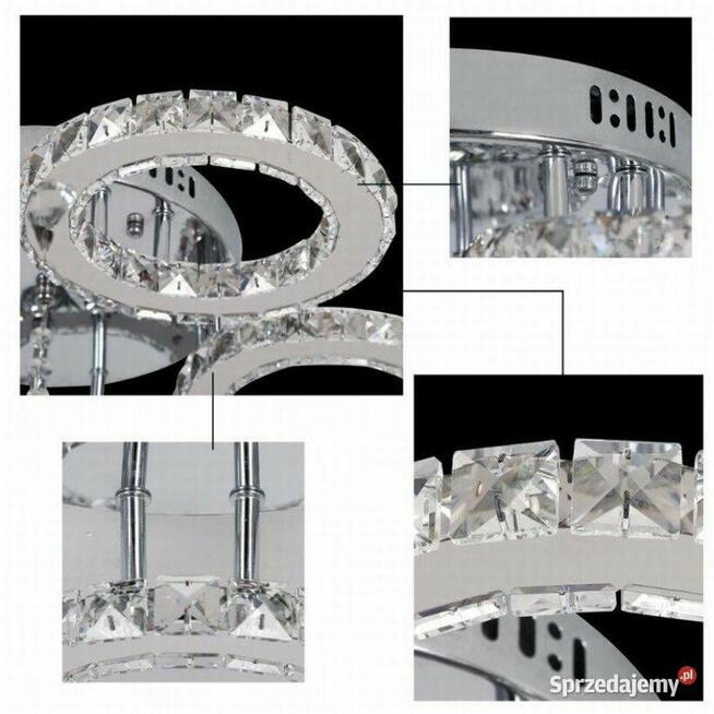 Lampa Kryształowa LED 5 Kloszowa Światło Zimne Białe 6000K