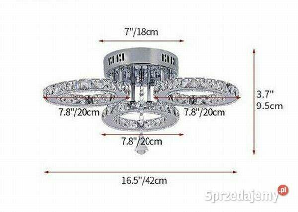 Lampa Kryształowa LED 5 Kloszowa Światło Ciepłe Żółte 3000K